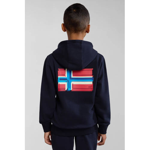 Napapijri hoodie met backprint donkerblauw Sweater Backprint 128