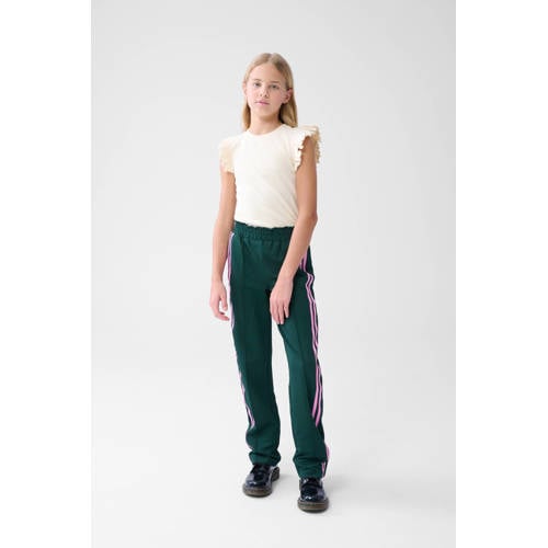Shoeby T-shirt met ruches ecru Wit Meisjes Katoen Ronde hals Effen 98 104