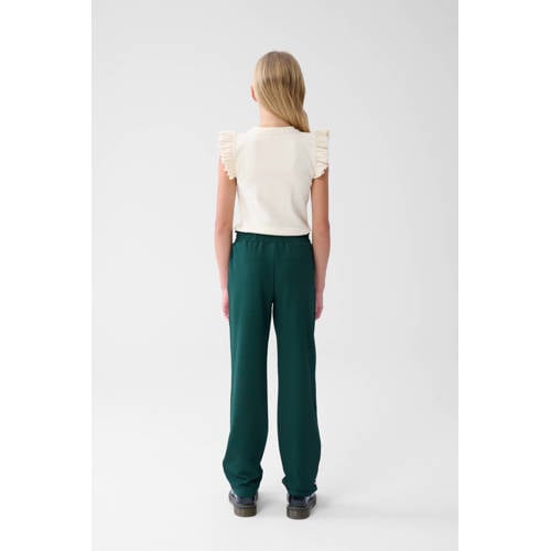 Shoeby T-shirt met ruches ecru Wit Meisjes Katoen Ronde hals Effen 98 104