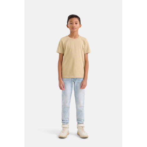 Shoeby T-shirt met backprint zand rood grijs Beige Jongens Katoen Ronde hals 110 116