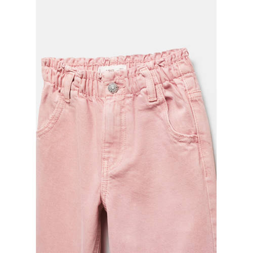 Mango Kids straight fit jeans roze Meisjes Denim Effen 128
