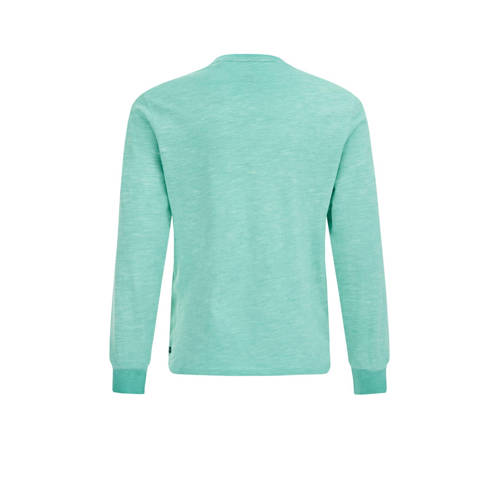 WE Fashion longsleeve met printopdruk mintgroen Jongens Katoen Ronde hals 98 104
