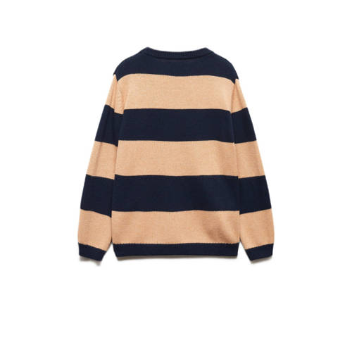 Mango Kids gestreepte sweater donkerblauw zand Streep 116