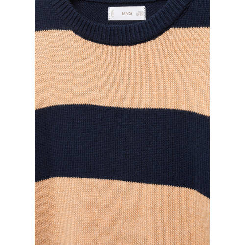 Mango Kids gestreepte sweater donkerblauw zand Streep 116