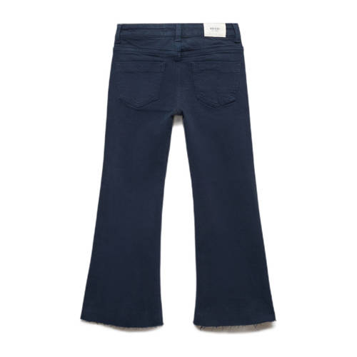 Mango Kids flared jeans donkerblauw Meisjes Denim Effen 116