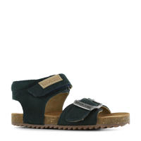thumbnail: Donkerblauwe jongens Shoesme suède sandalen met klittenband en effen
