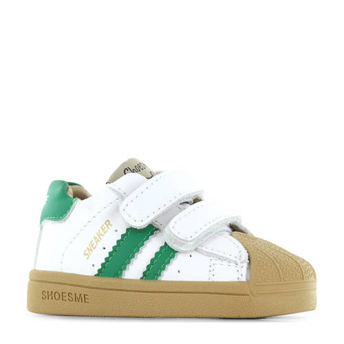 Shoesme leren sneakers wit/groen Jongens Leer Meerkleurig