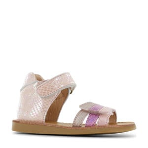 leren sandalen roze/multi
