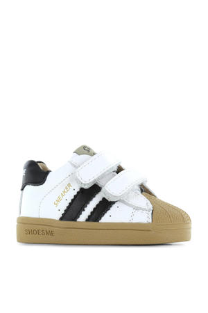   leren sneakers wit/zwart