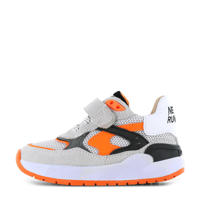 thumbnail: Shoesme   leren sneakers grijs/oranje