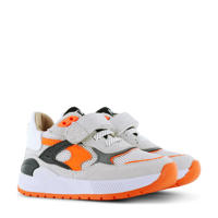 thumbnail: Shoesme   leren sneakers grijs/oranje
