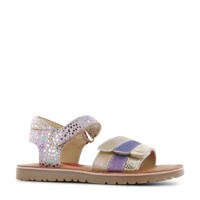 thumbnail: Roze en metallickleurige meisjes Shoesme leren sandalen met klittenband