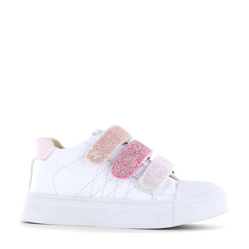 Shoesme leren sneakers wit/roze Meisjes Leer Meerkleurig