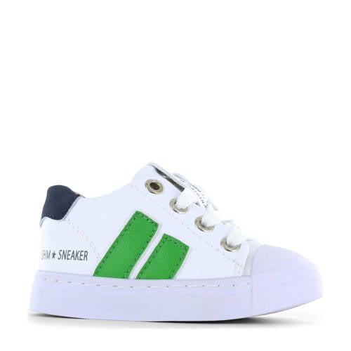 Shoesme leren sneakers wit/groen Jongens Leer Meerkleurig