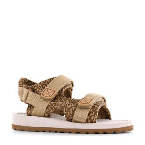 sandalen met panterprint beige