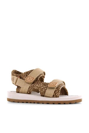 sandalen met panterprint beige