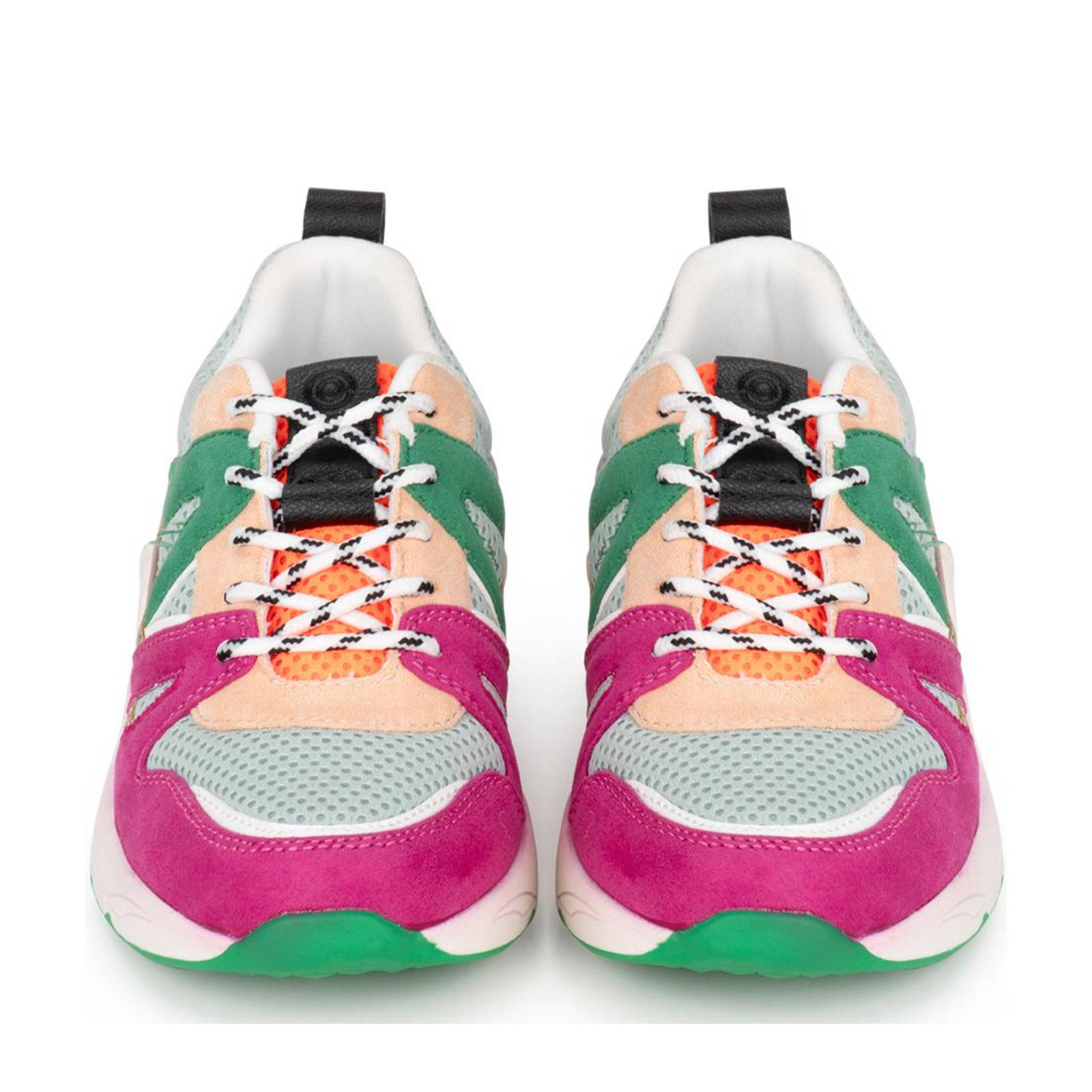 POSH by Poelman Carocel chunky sneakers roze/groen | kleertjes.com