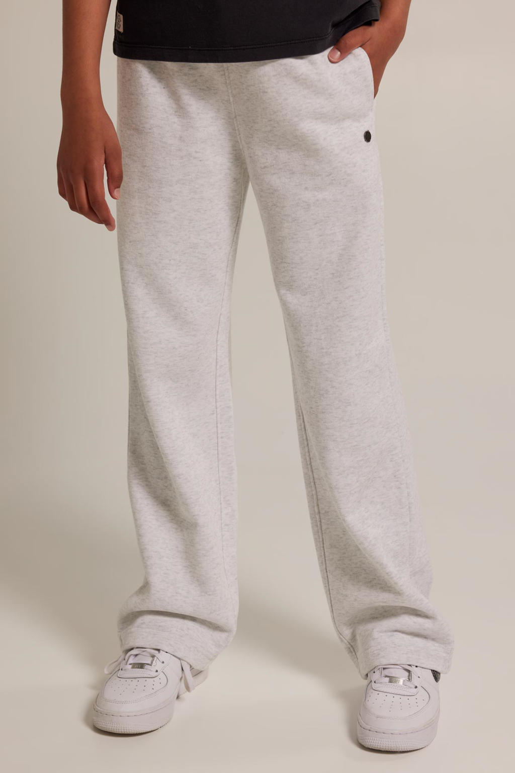 America Today gemêleerde wide leg joggingbroek grijs