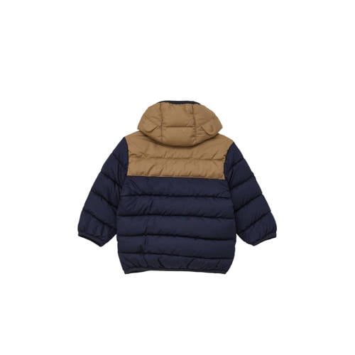 S.Oliver baby gewatteerde zomerjas donkerblauw bruin Jongens Polyester Capuchon 62