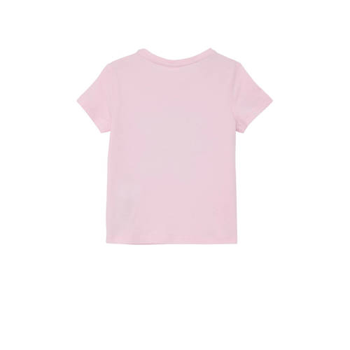 S.Oliver T-shirt met printopdruk en pailletten lichtroze Meisjes Katoen Ronde hals 104 110