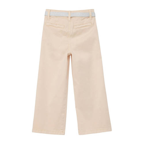 s.Oliver wide leg broek beige Meisjes Stretchkatoen Effen 92