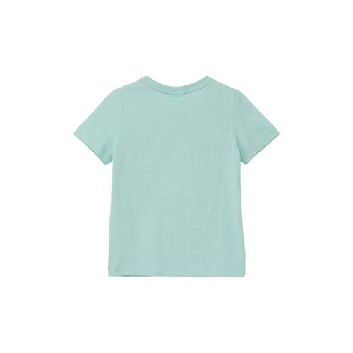 S.Oliver T-shirt met printopdruk turquoise Blauw Jongens Katoen Ronde hals 104 110