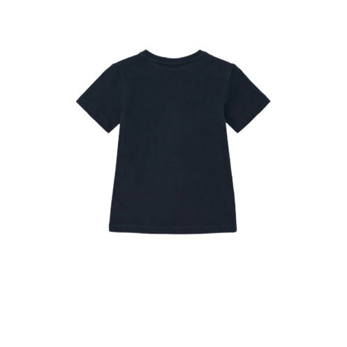 S.Oliver T-shirt met printopdruk donkerblauw Jongens Katoen Ronde hals 104 110