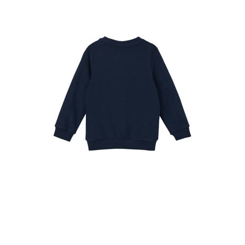 s.Oliver sweater met printopdruk donkerblauw Printopdruk 92 98