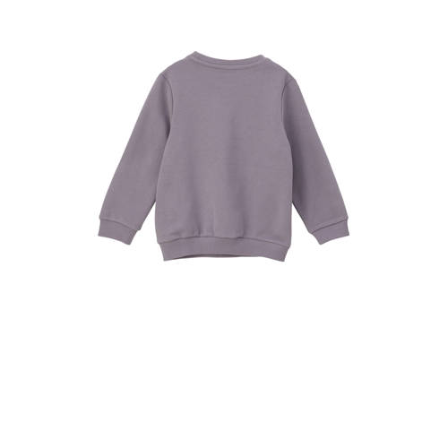 s.Oliver sweater met printopdruk grijs Printopdruk 104 110