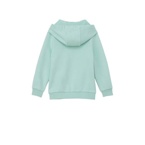 S.Oliver hoodie met tekst turquoise Sweater Blauw Tekst 104 110