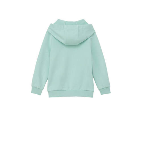 s.Oliver hoodie met tekst turquoise Sweater Blauw Tekst 92 98