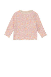 thumbnail: Beige, roze en groene meisjes s.Oliver baby gebloemde jersey longsleeve met lange mouwen en ronde hals