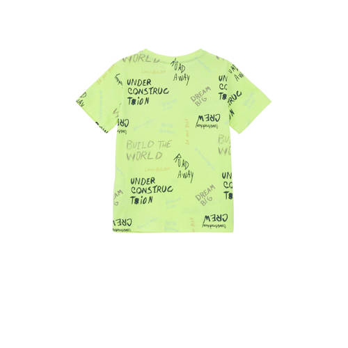 S.Oliver T-shirt met all over print limegroen Jongens Polyester Ronde hals 104 110