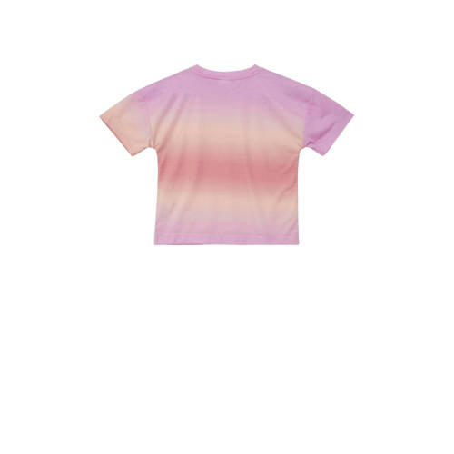 s.Oliver tie-dye T-shirt paars zalm Meisjes Polyester Ronde hals Tie-dye 140