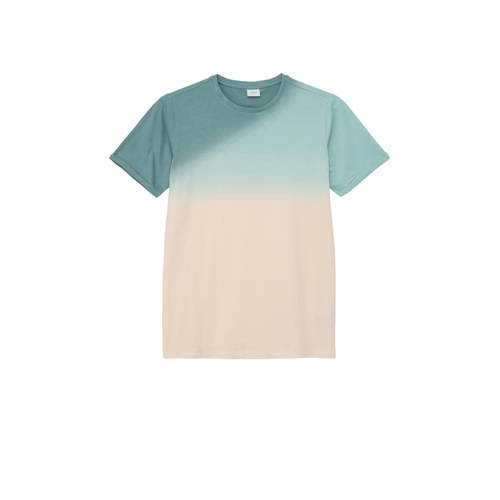 s.Oliver dip-dye T-shirt turquoise/beige Multi Jongens Katoen Ronde hals