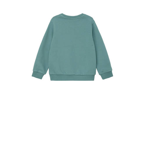 S.Oliver sweater met printopdruk petrol groen Printopdruk 104 110