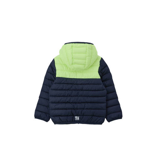 s.Oliver gewatteerde zomerjas donkerblauw lime groen Jongens Polyester Capuchon 92