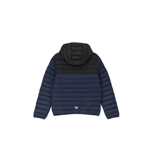 s.Oliver gewatteerde zomerjas donkerblauw zwart Jongens Polyester Capuchon 134 140