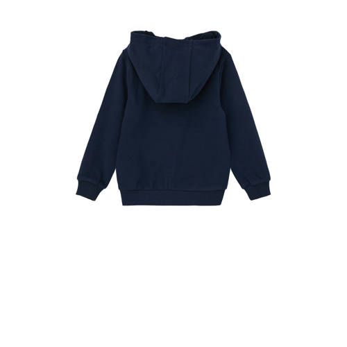 s.Oliver hoodie met tekst donkerblauw Sweater Tekst 92 98