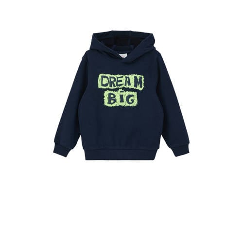 s.Oliver hoodie met tekst donkerblauw Sweater Tekst - 104/110