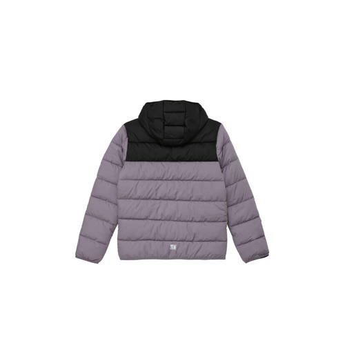 s.Oliver gewatteerde zomerjas grijs zwart Jongens Polyester Capuchon Effen 134 140