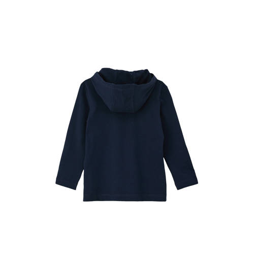 s.Oliver longsleeve met printopdruk donkerblauw Jongens Katoen Capuchon 92 98