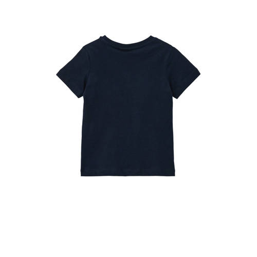 S.Oliver T-shirt met printopdruk donkerblauw Jongens Katoen Ronde hals 104 110