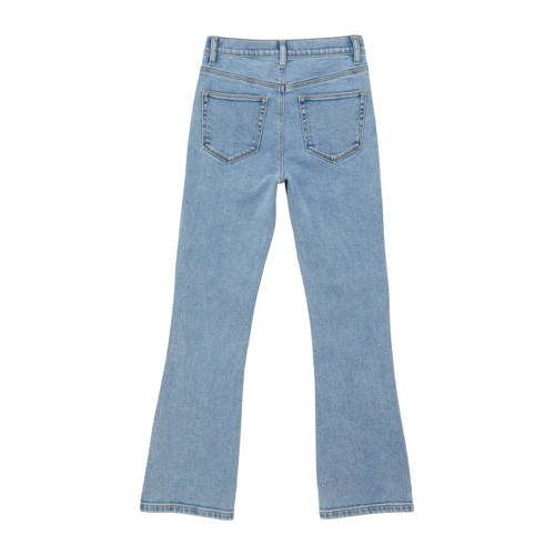 s.Oliver flared jeans light denim Blauw Meisjes Stretchdenim Effen 134