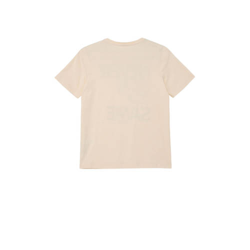 S.Oliver T-shirt met printopdruk beige Jongens Katoen Ronde hals Printopdruk 140
