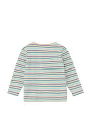 thumbnail: Blauwe jongens s.Oliver baby gestreepte longsleeve van katoen met lange mouwen, ronde hals en drukknoopsluiting