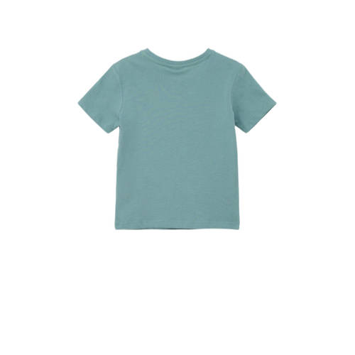 S.Oliver T-shirt met printopdruk turquoise Blauw Jongens Katoen Ronde hals 104 110