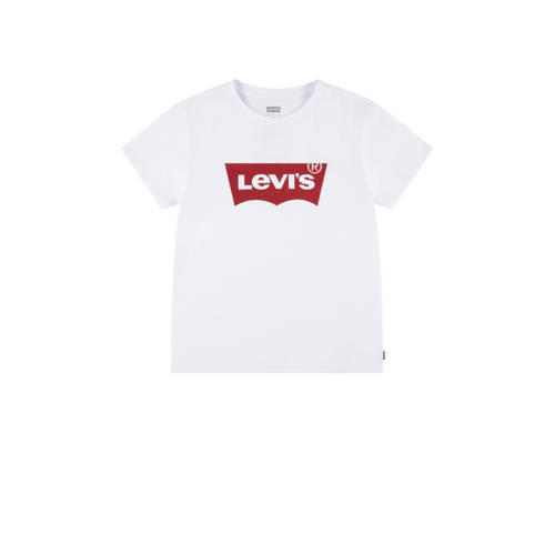 Levi's Kids T-shirt BATWING met logo wit/rood Meisjes Katoen Ronde hals - 104