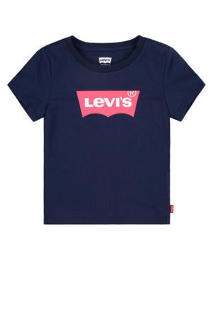 T-shirt BATWING met logo donkerblauw/roze