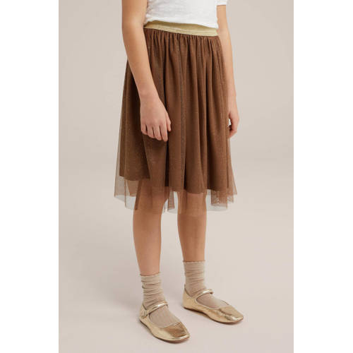 WE Fashion rok bruin Meisjes Polyester Effen 98 104